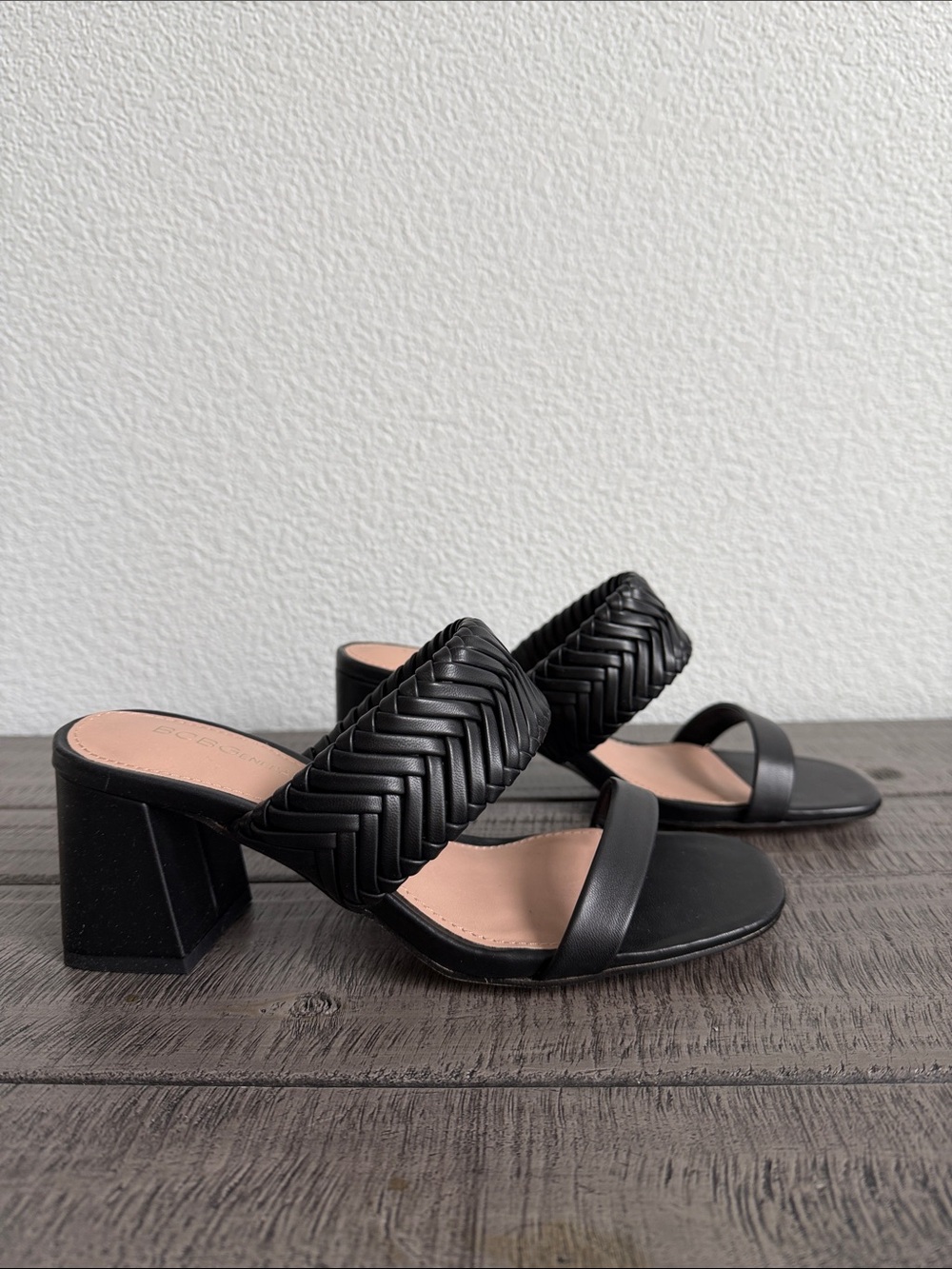 BCBGeneration Black Jesta Leather Slide Mules NIB